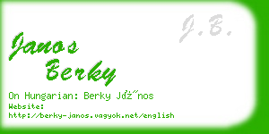 janos berky business card